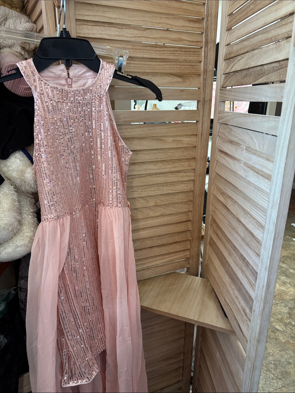 Girls' Pink Sequin Chiffon Party Dress 10